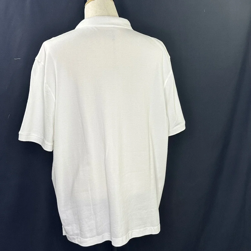 Banana Republic XXL Polo White Organic Cotton Pique Luxury Preppy Heritage NWT
